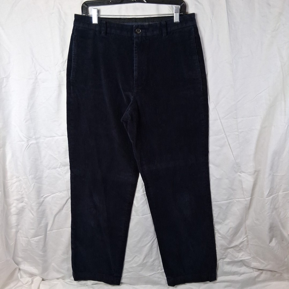 Brooks Brothers Hudson Corduroy Pants Mens Size 33x32 Straight Fit Navy Blue